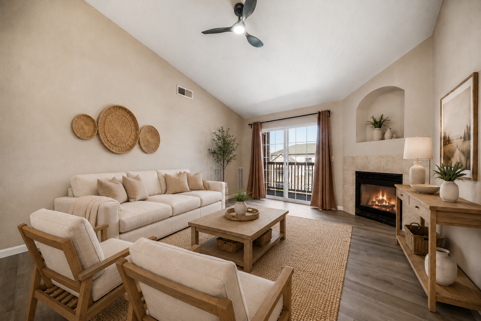Covered balcony and view at 7440 S Blackhawk Street